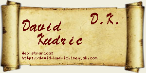 David Kudrić vizit kartica